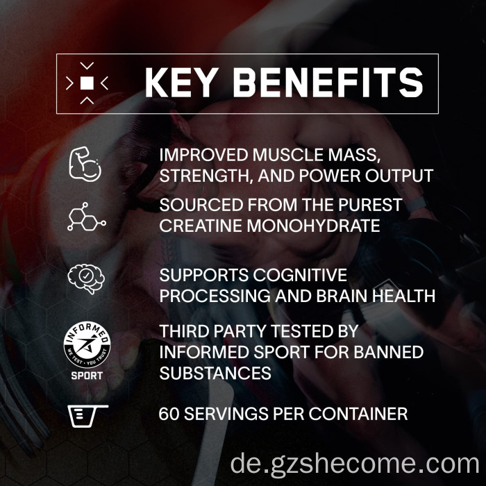 Monohydratpulver unterstützt Muskelwachstumskreatinpulver